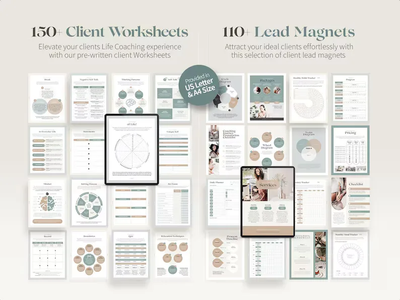 Life Coaching Kit coaching worksheets and editable resources for client sessions