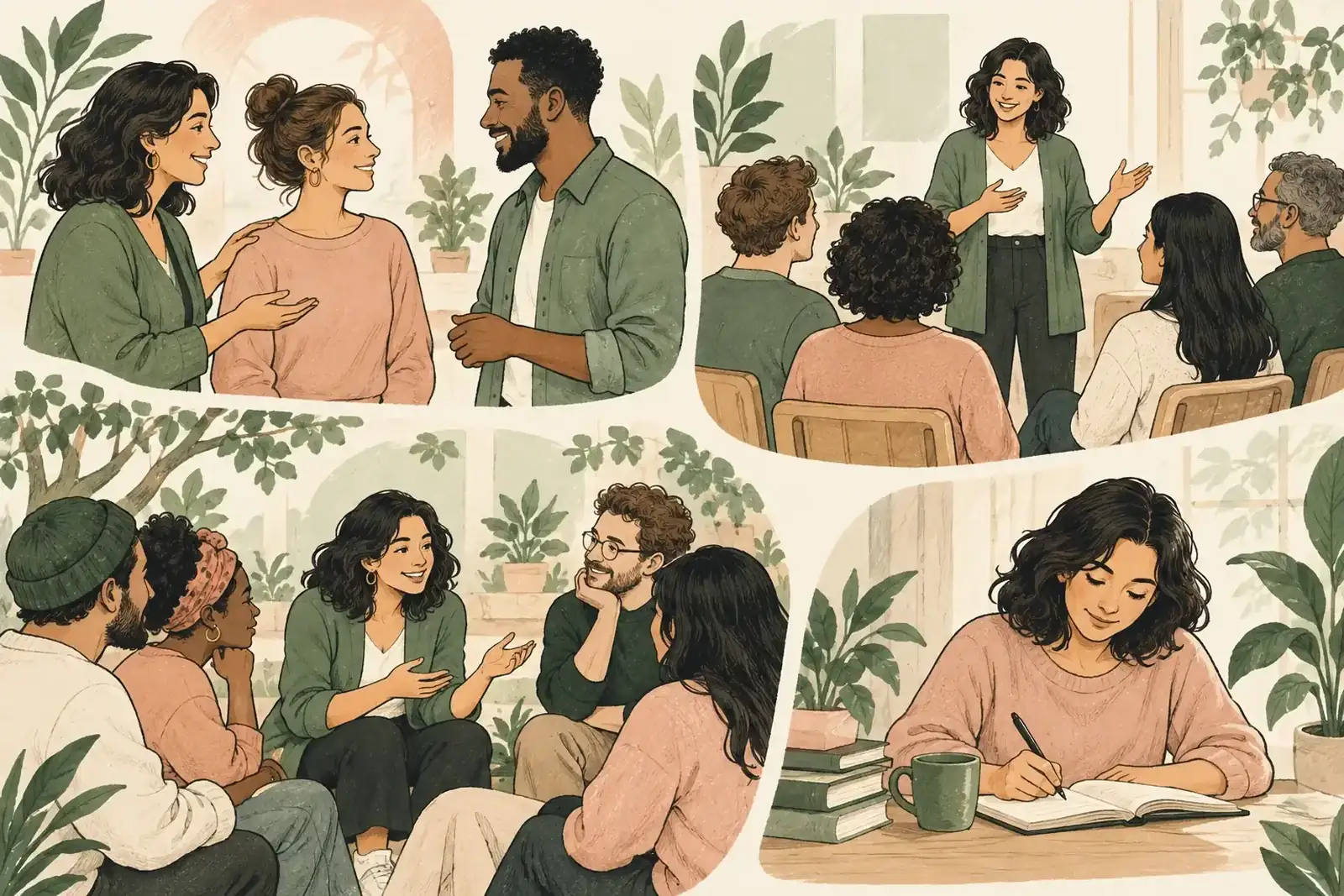 Four practical paths for a life coach to meet potential clients through introductions, workshops, community, and writing